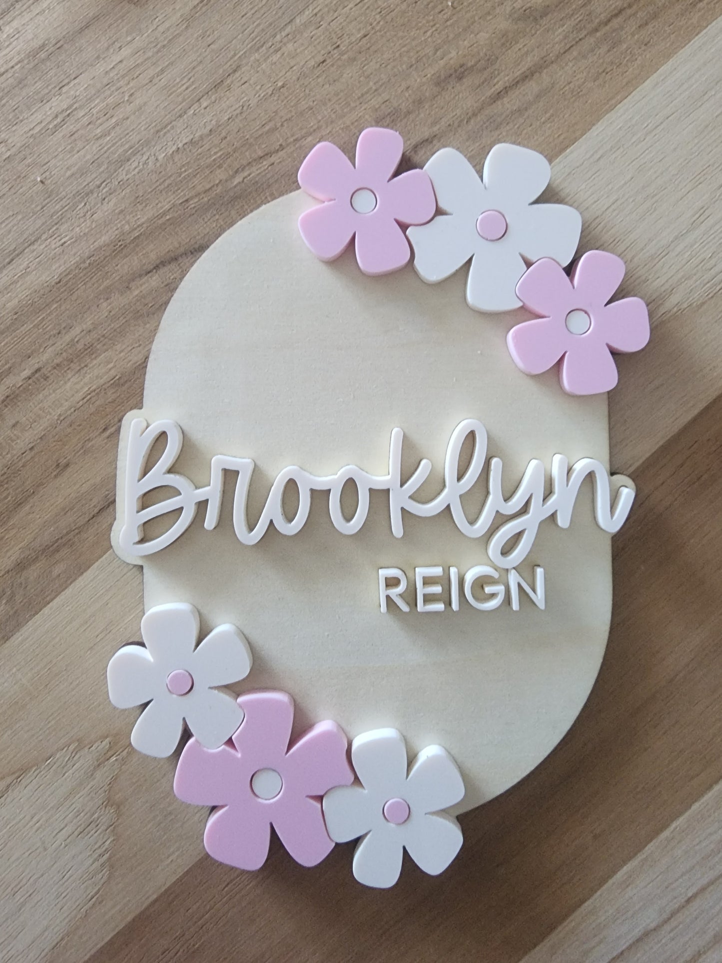 Personalized Baby Floral Name Sign