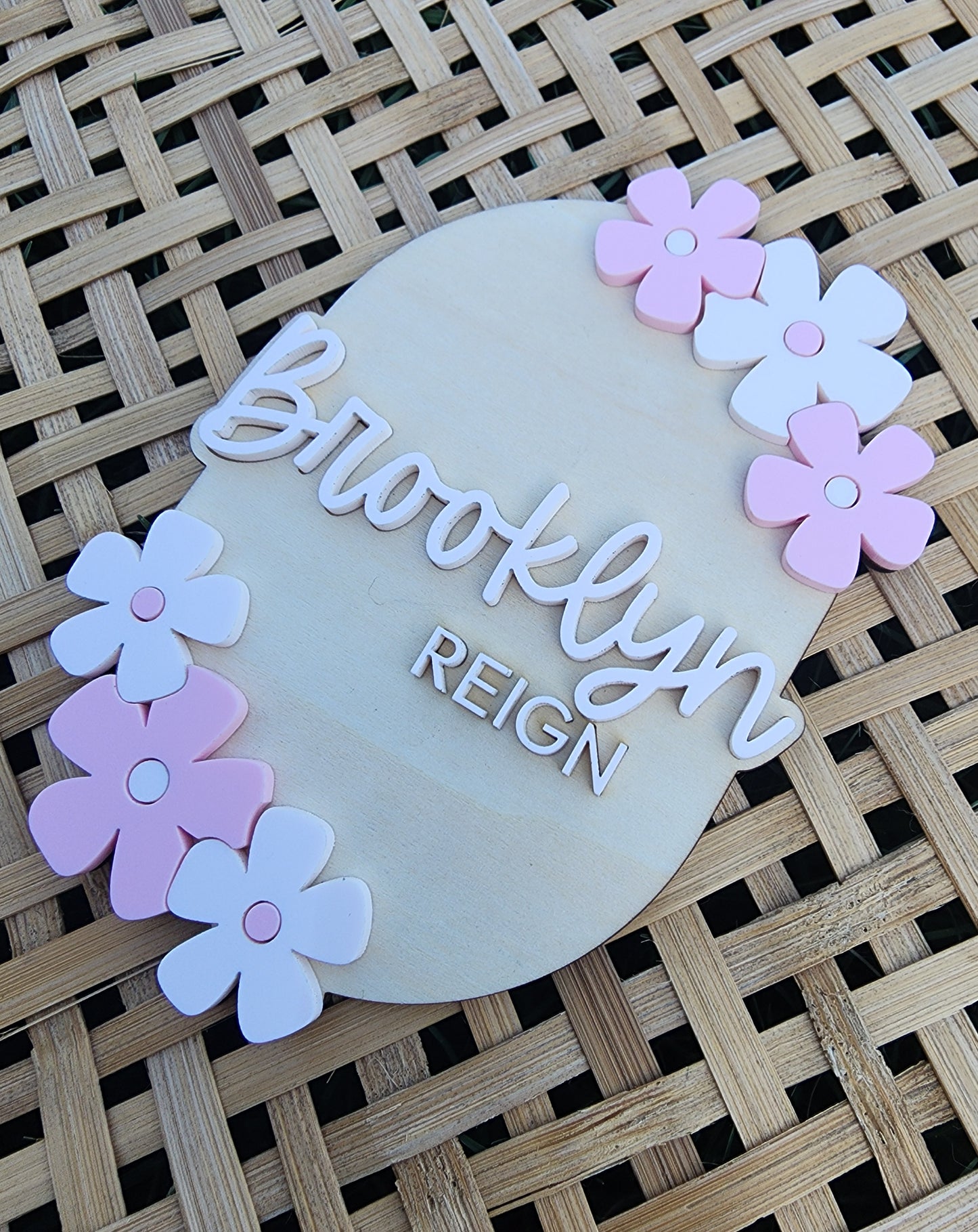 Personalized Baby Floral Name Sign