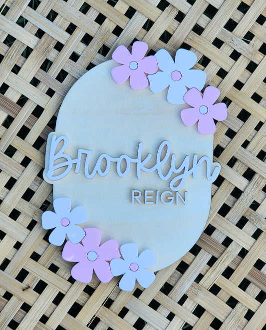 Personalized Baby Floral Name Sign