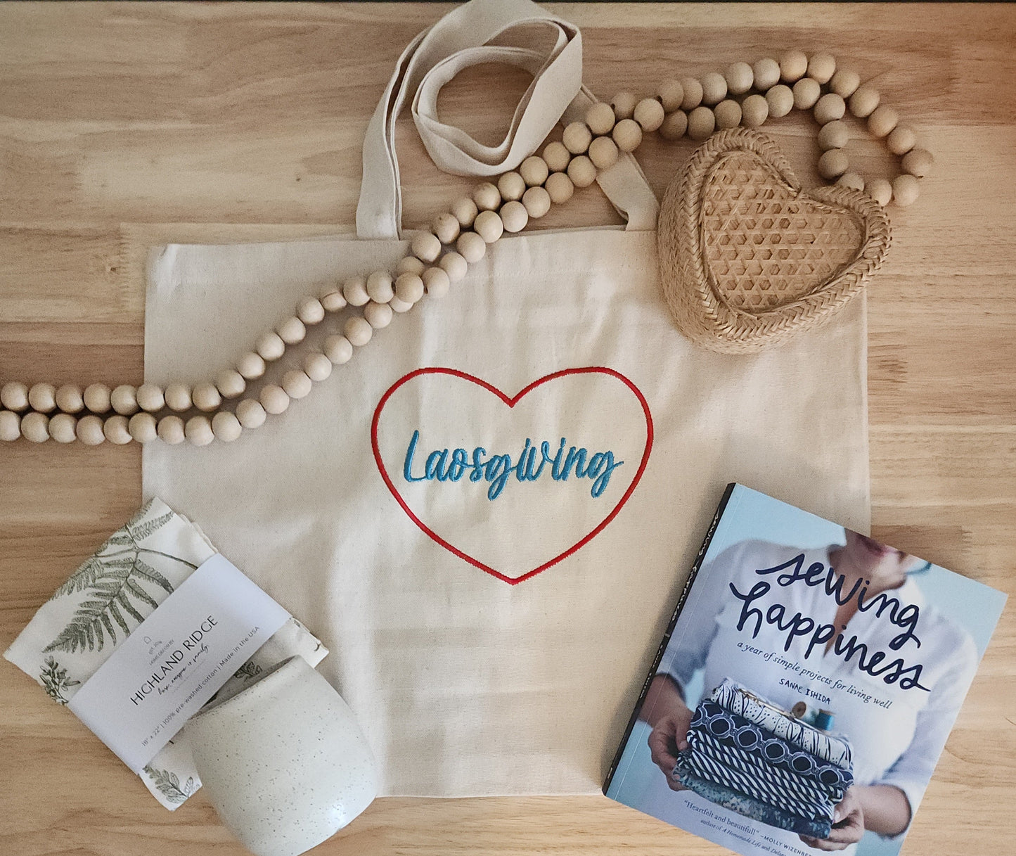 Tote bag with personalized design.

