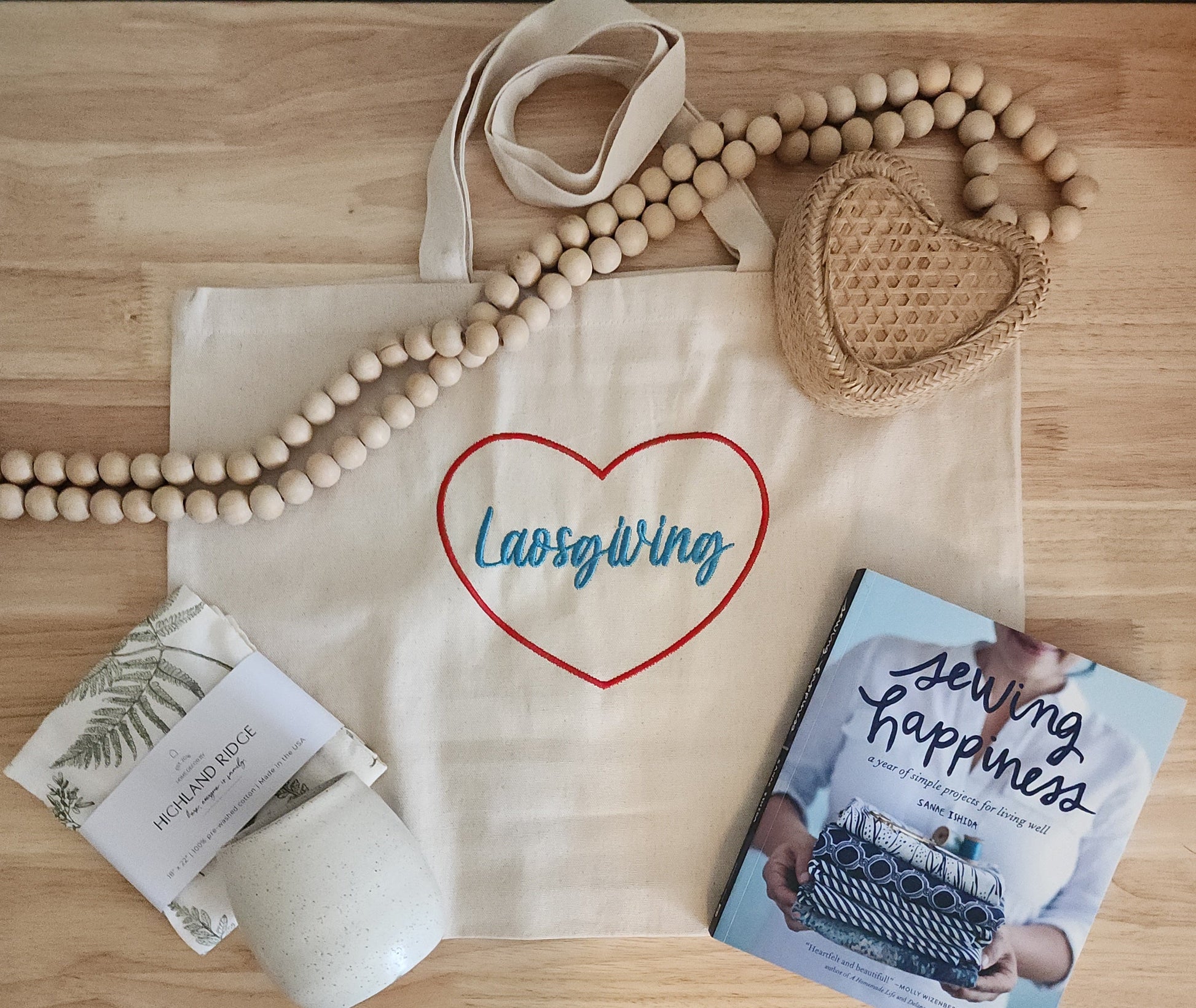 Tote bag with personalized design.

